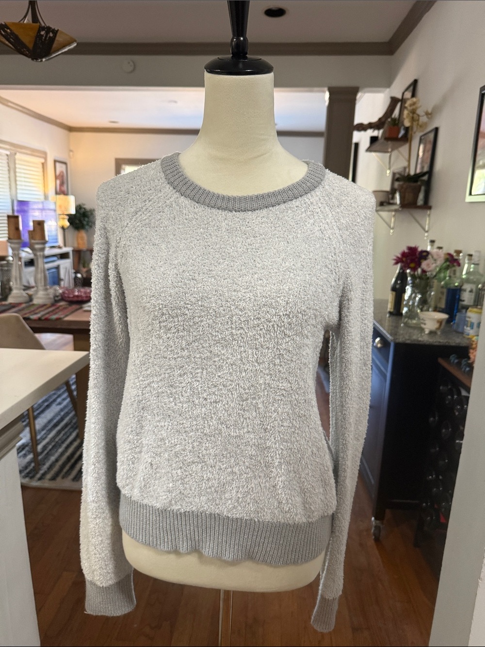 rag & bone Light Gray Crewneck fuzzy Sweater